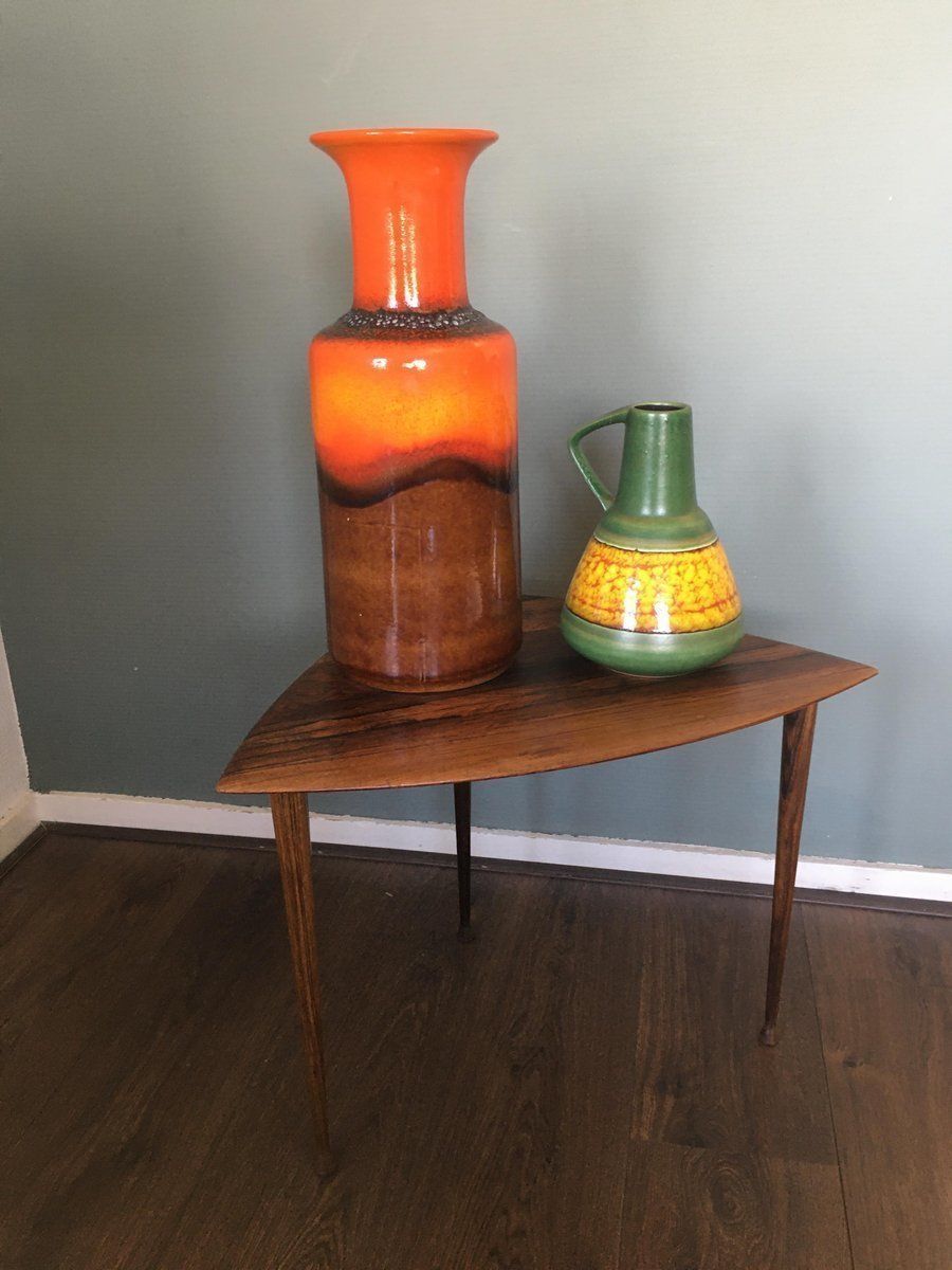 West German Green And Yellow Vase From Dümler & Breiden, 1950s photo for sale