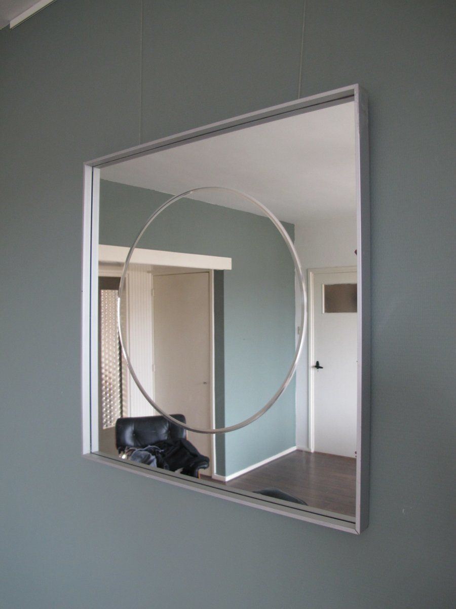 Vintage Aluminum Square Mirror photo buy