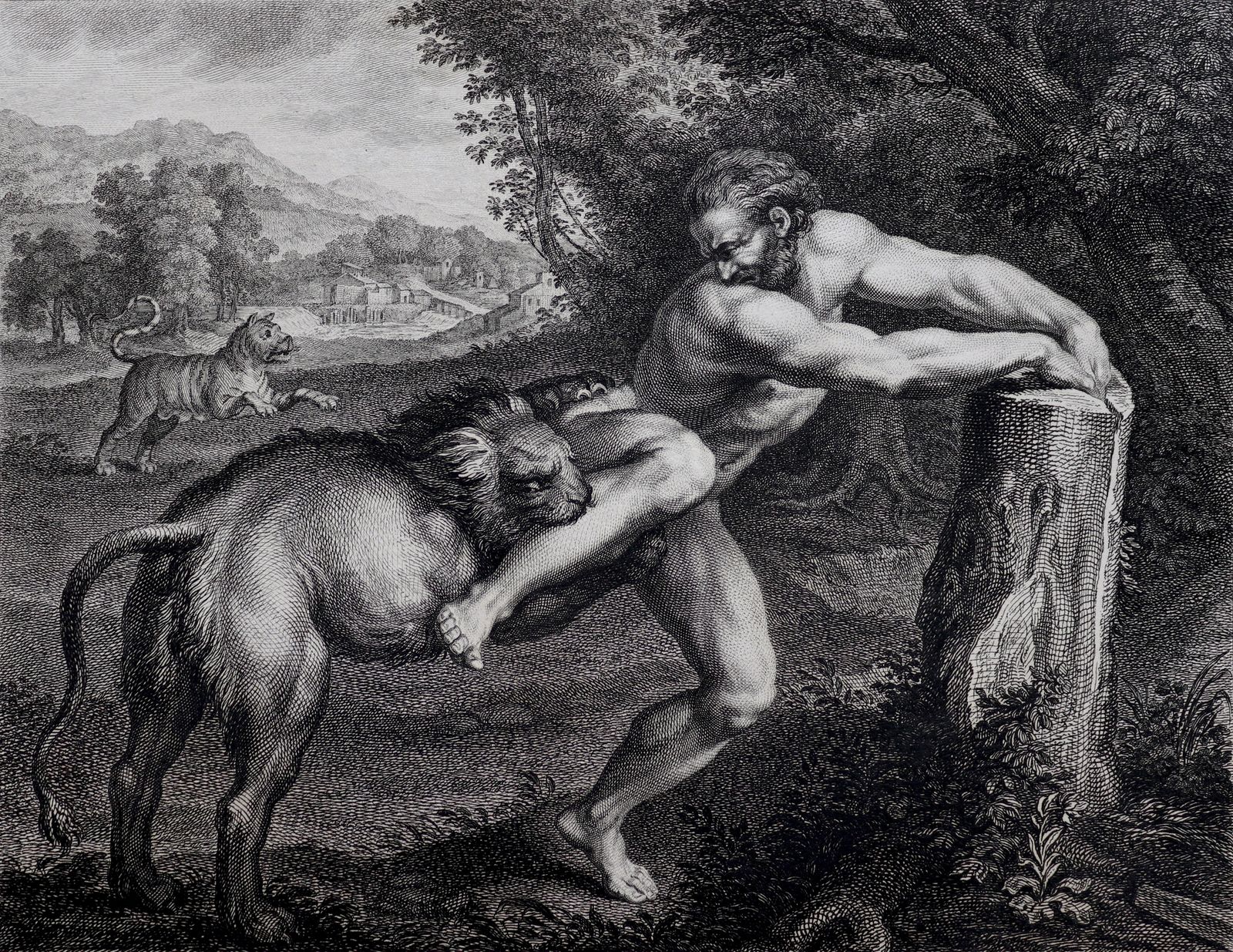 Engraving   "Milon Le Crotoniate" From The Gallery Of S.A.S. Monseigneur Duke Of Orleans, Venetian School