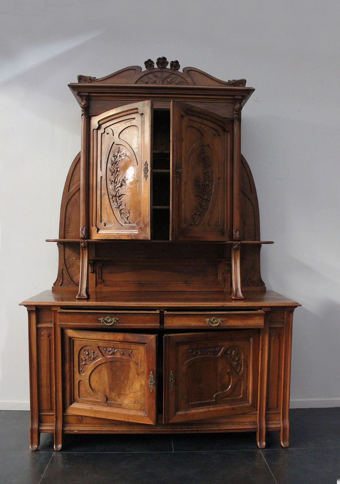 Set For Dining Room In Antique Art Nouveau Cherry Wood By Pierre Mathieu photo 24710.4