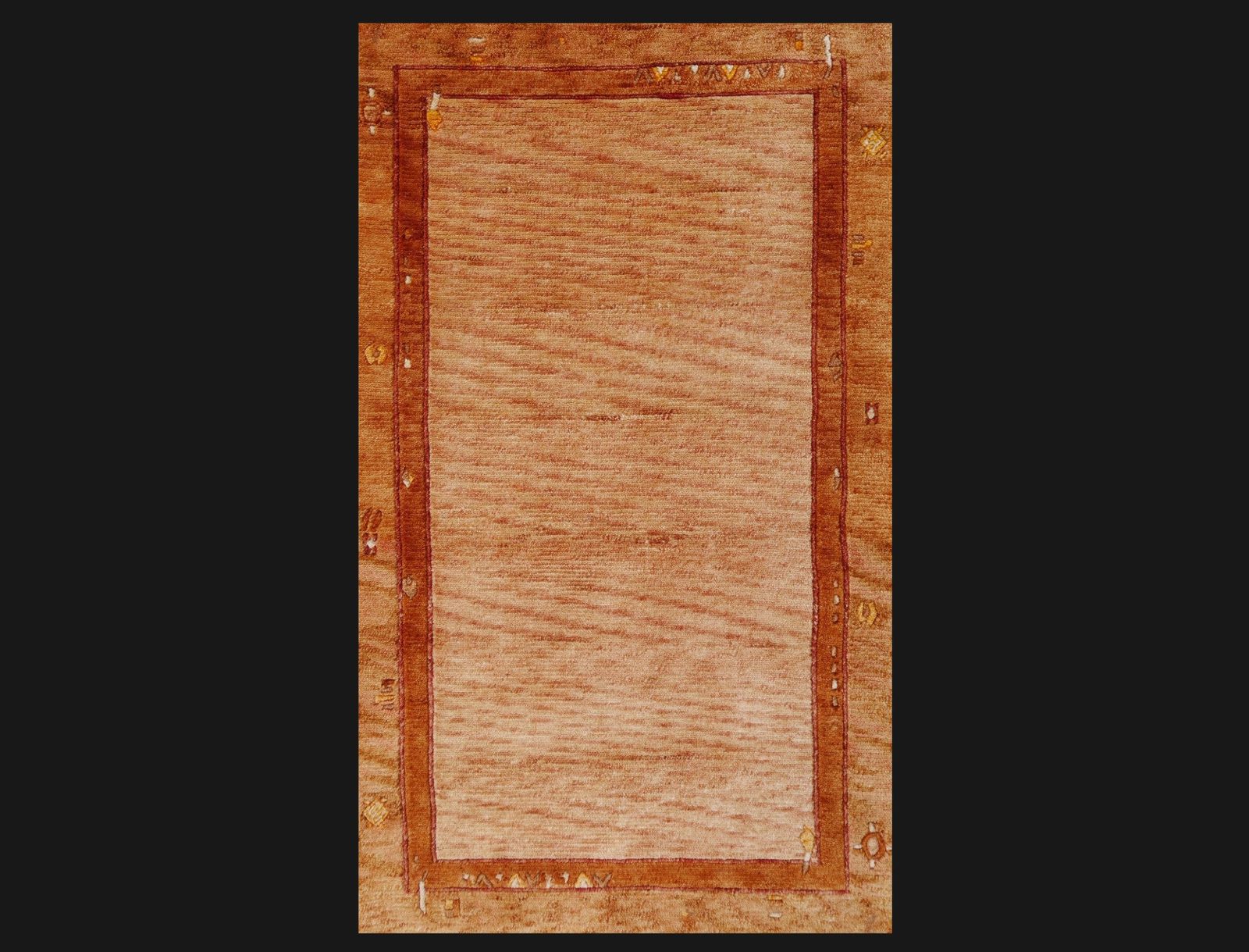 5 X 3 Ft Modern Designer Rug Pashmina Amber Sand Hand Made Wool Carpet From Rural India