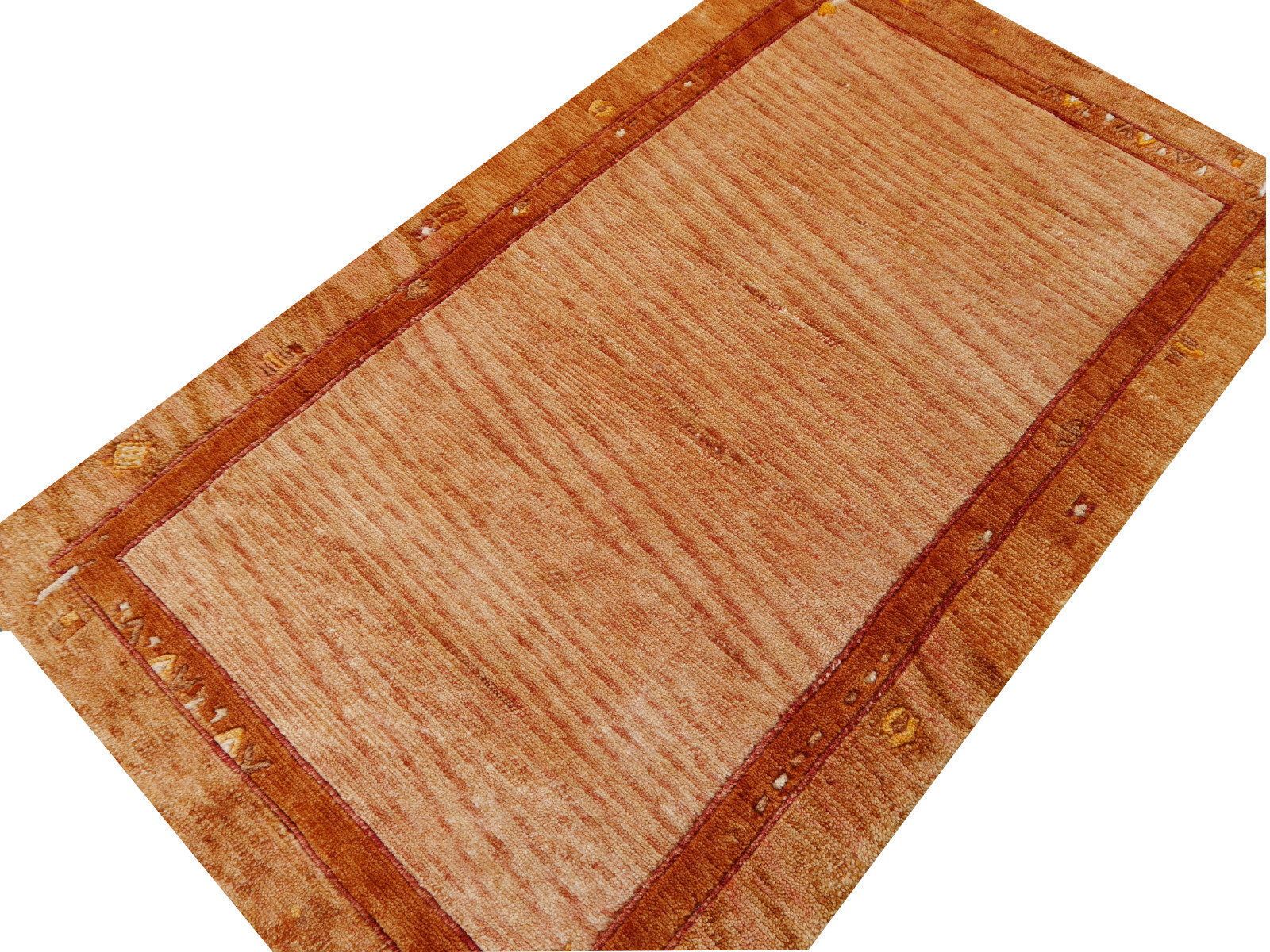 5 X 3 Ft Modern Designer Rug Pashmina Amber Sand Hand Made Wool Carpet From Rural India photo vintage