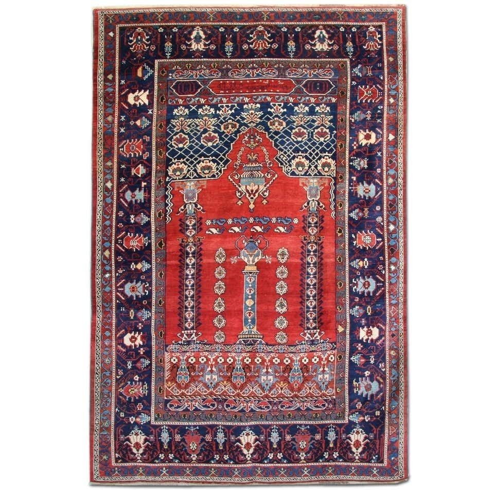 Rare Red Handmade Antique Wool Caucasian, Shirvan Rug 160x245cm