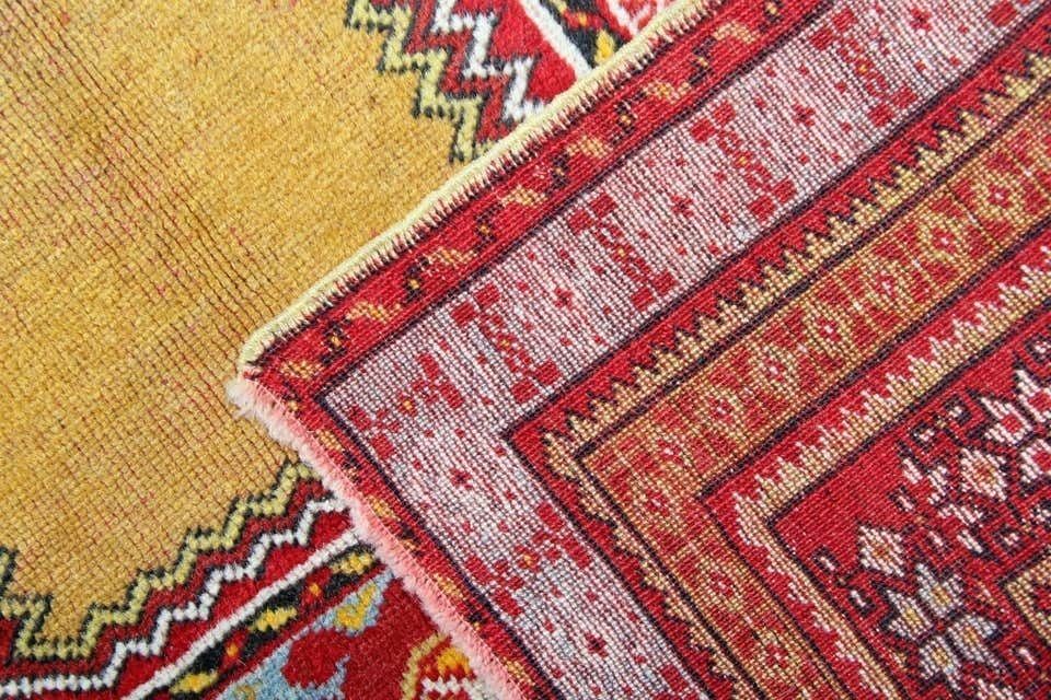 Antique Rugs Handmade Carpet, Yellow Turkish Rug, Living Room Rug For Sale Home Decor photo buy