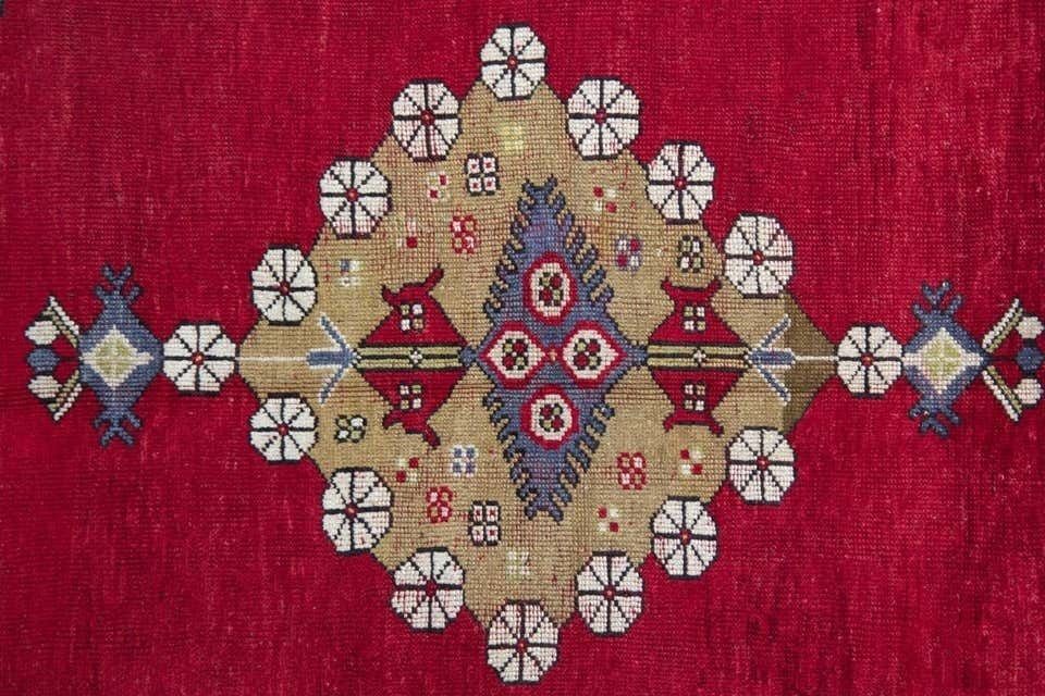 Antique Anatolian Turkish Rug, Red Wool Living Room Rugs  160x220cm photo for sale