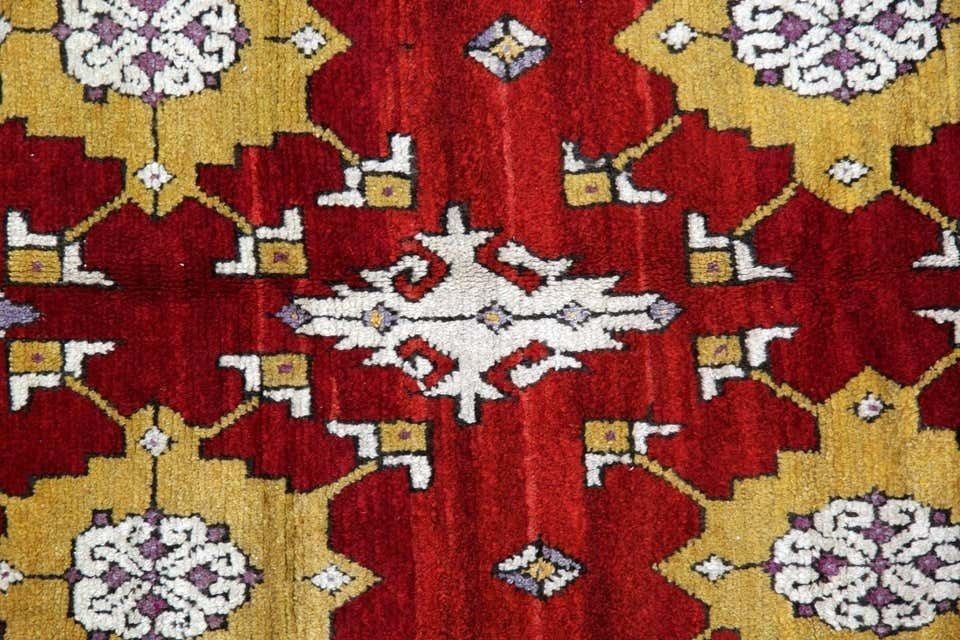 Antique Rugs Red Anatolian Geometric Turkish Rugs For Sale photo for sale