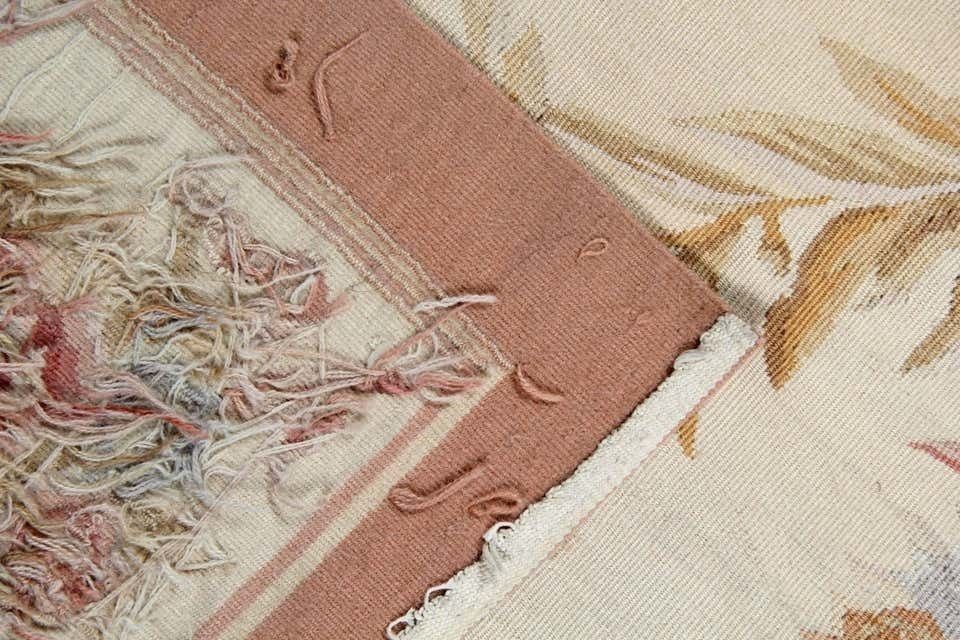 French Aubusson Rugs Traditional Handmade Carpet Floral Vintage Rug Flat Weave Needlepoint photo Textiles
