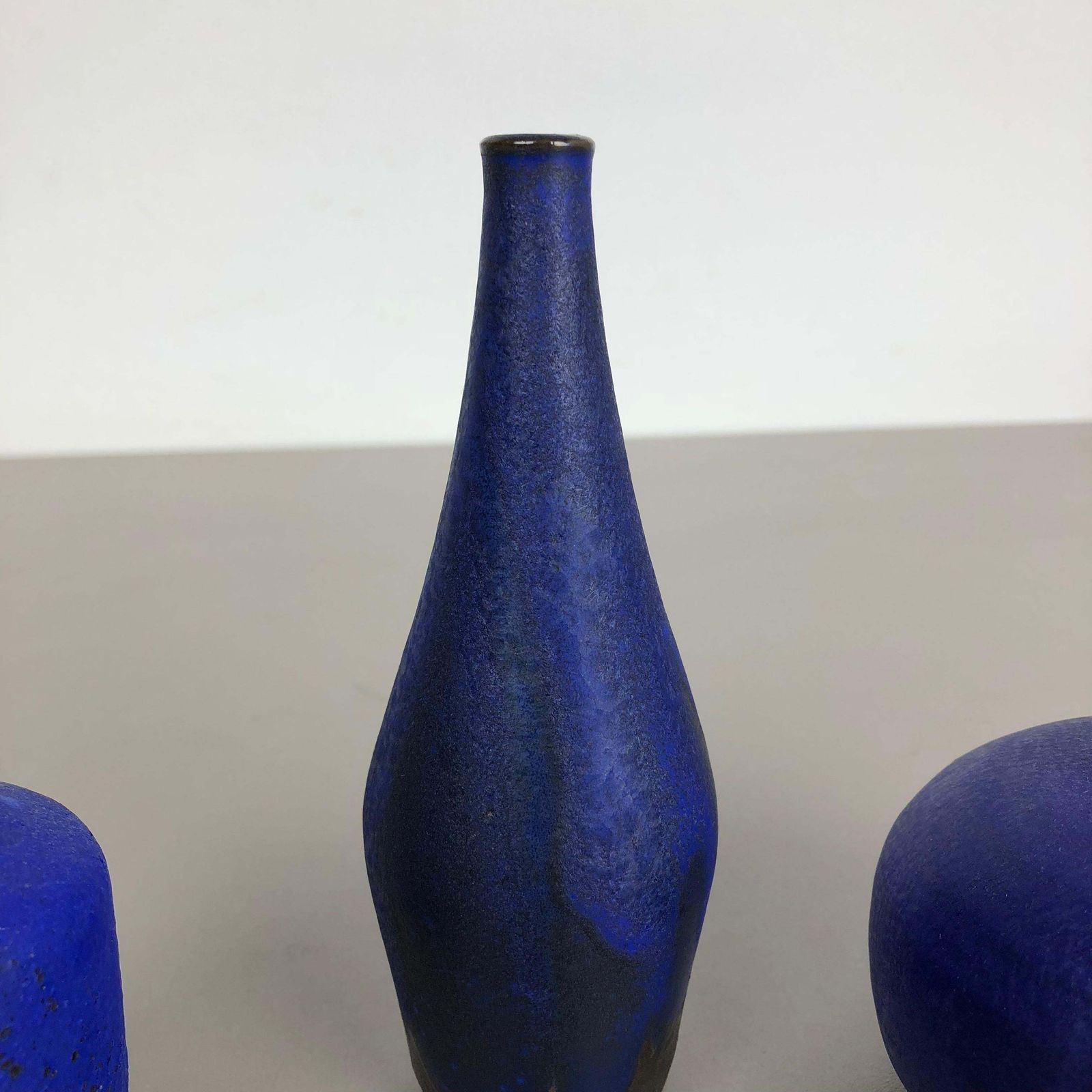 Set Of 3 Ceramic Studio Pottery Vase By Gerhard Liebenthron, Germany, 1960s photo vintage
