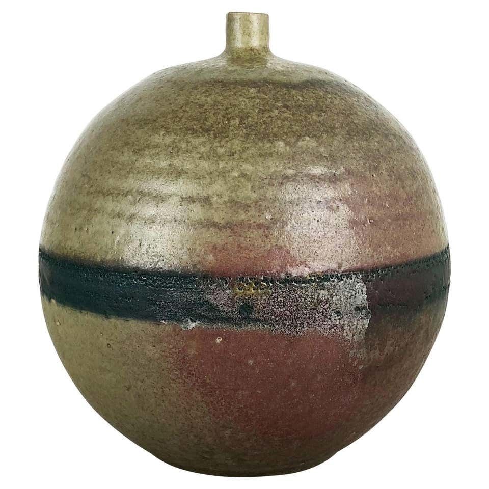 Original 1960 Ceramic Studio Pottery Vase By Piet Knepper For Mobach Netherlands