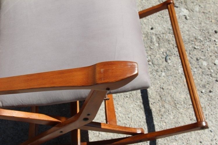 photo furniture Rocking Chair Folding Wood And Fabric Fratelli Reguitti 1950s