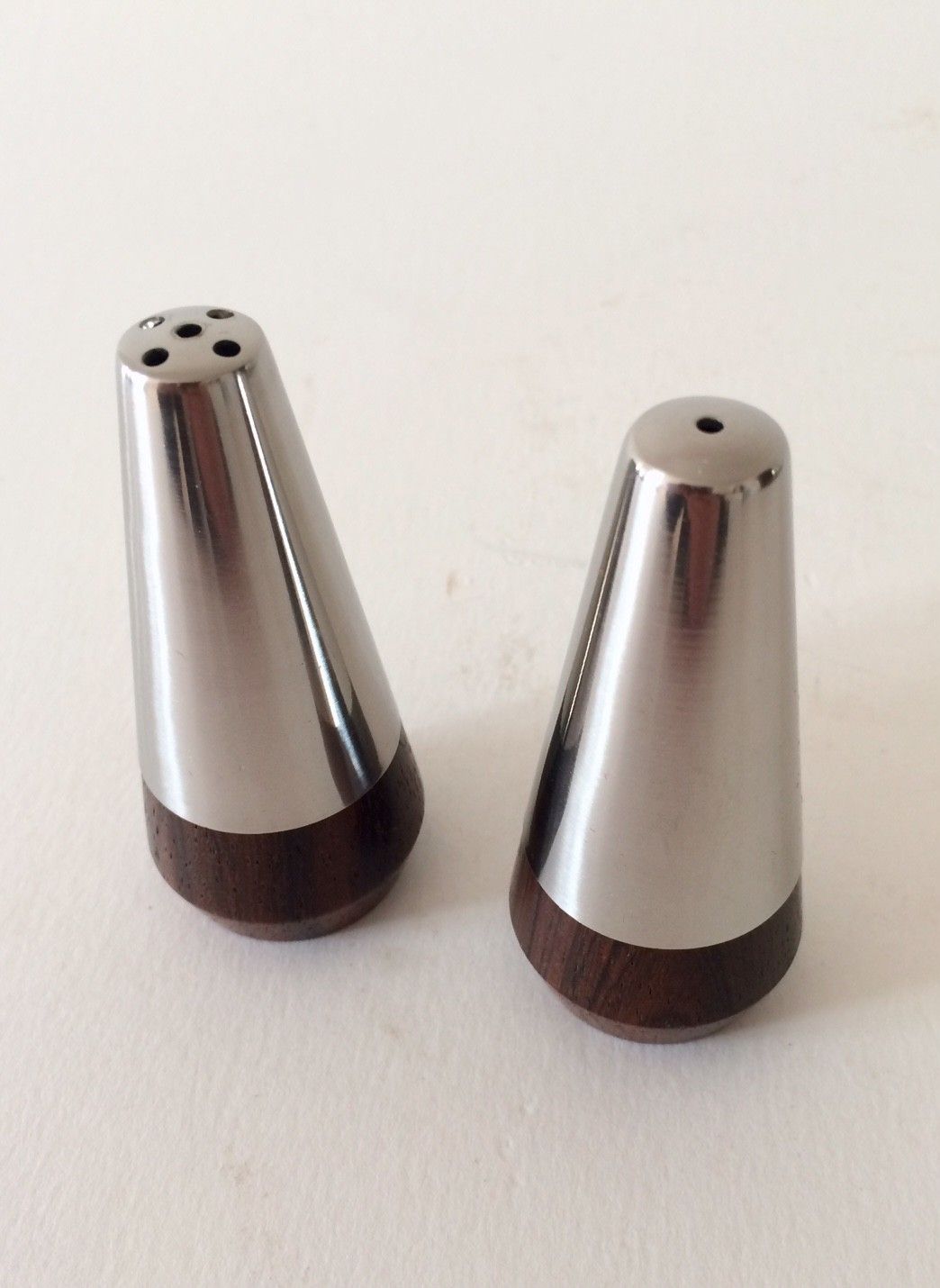 Scandinavian Design 1960s 7cm Pepper & Salt Set By Dkf Lundtofte Denmark photo vinterior