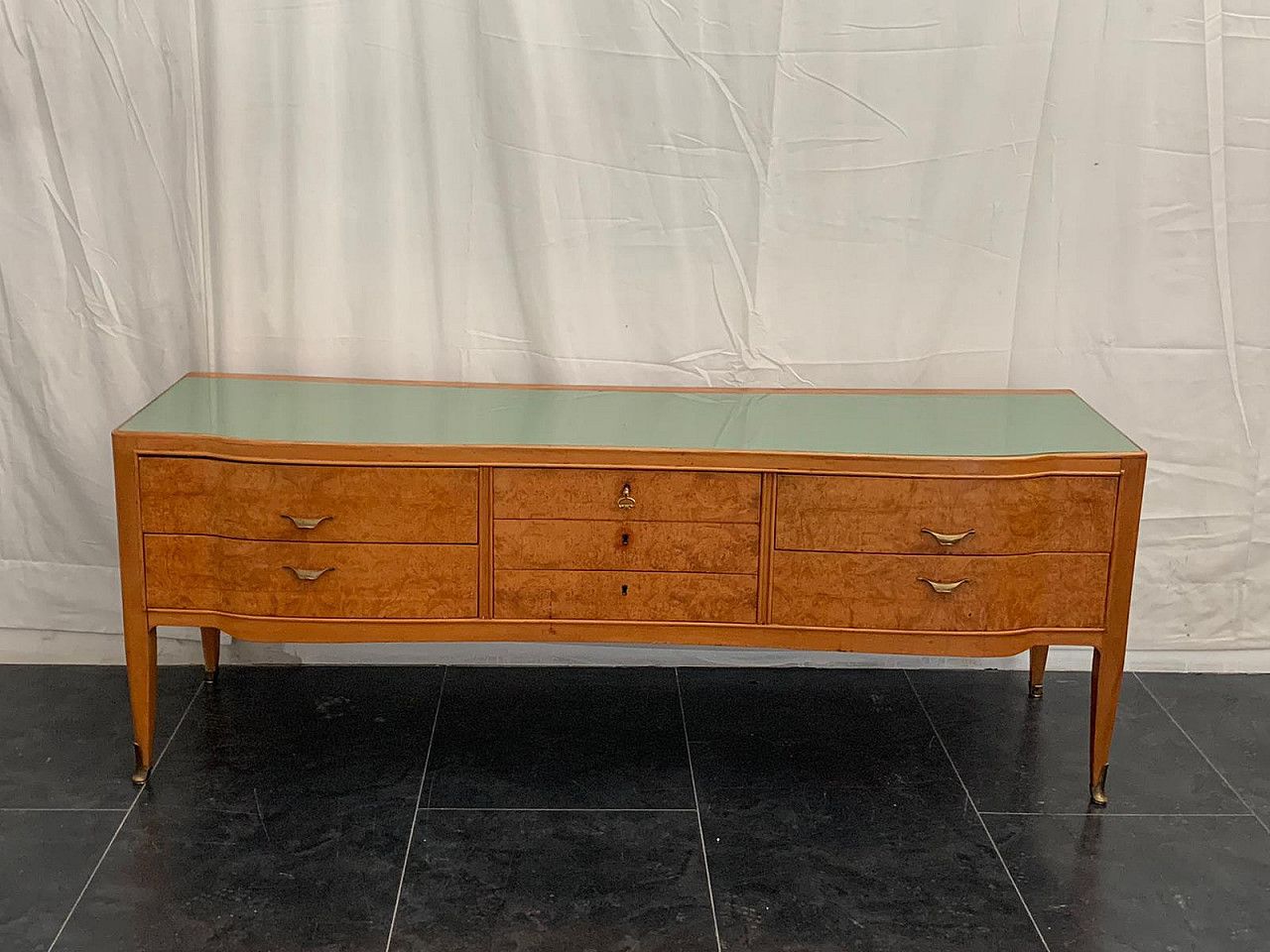 Chest Of Drawers And Pair Of Nightstands By Saffa Milano, 1950s photo for sale