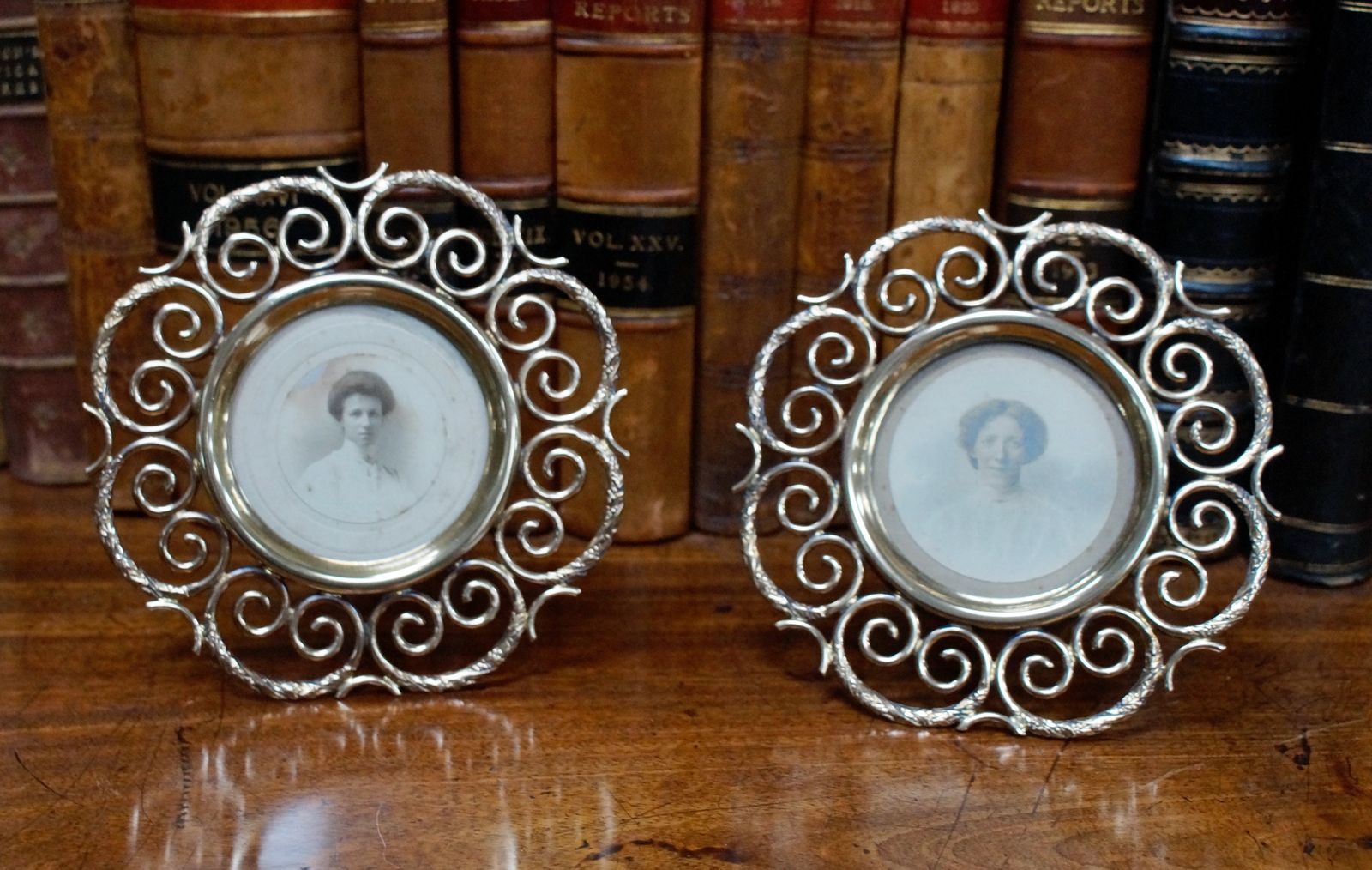 Pair Of Victorian English Brass Ring Photos Frames photo furniture