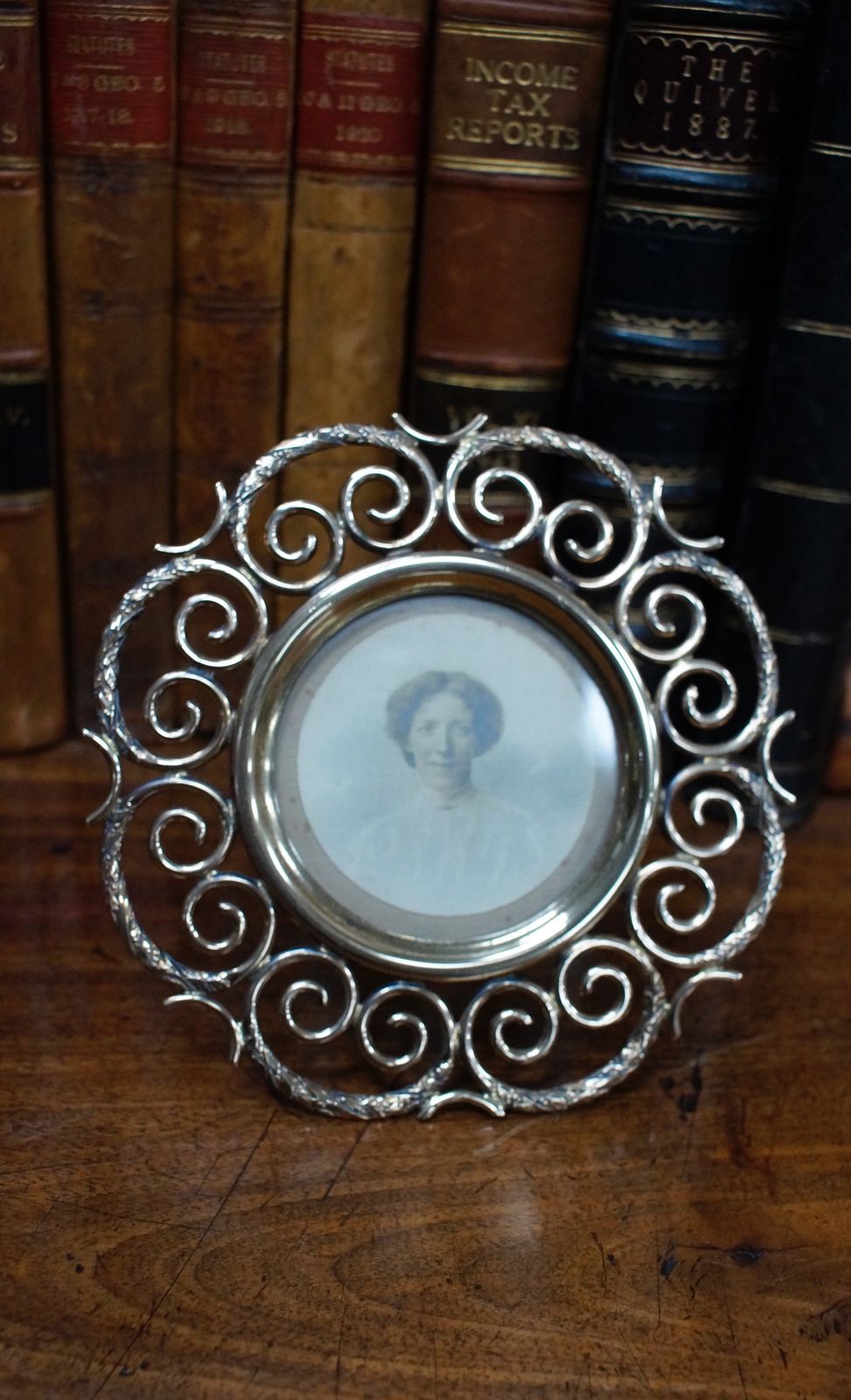 Pair Of Victorian English Brass Ring Photos Frames photo vinterior