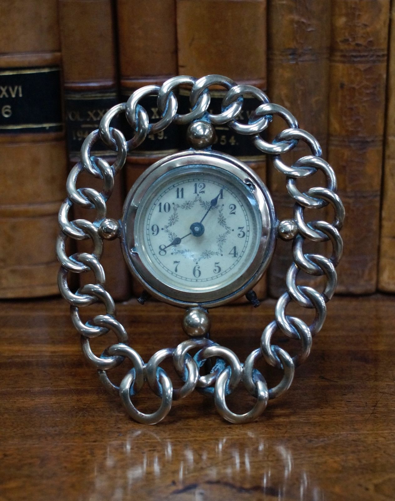 Victorian Brass Horseshoe Wedding Ring Travel Clock photo furniture
