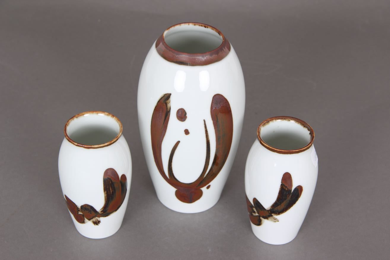 3 Danish Vases From Bing & Grondahl. Bg. 2 X Model: 158/5255 And 1 X Model 159/5251. photo furniture