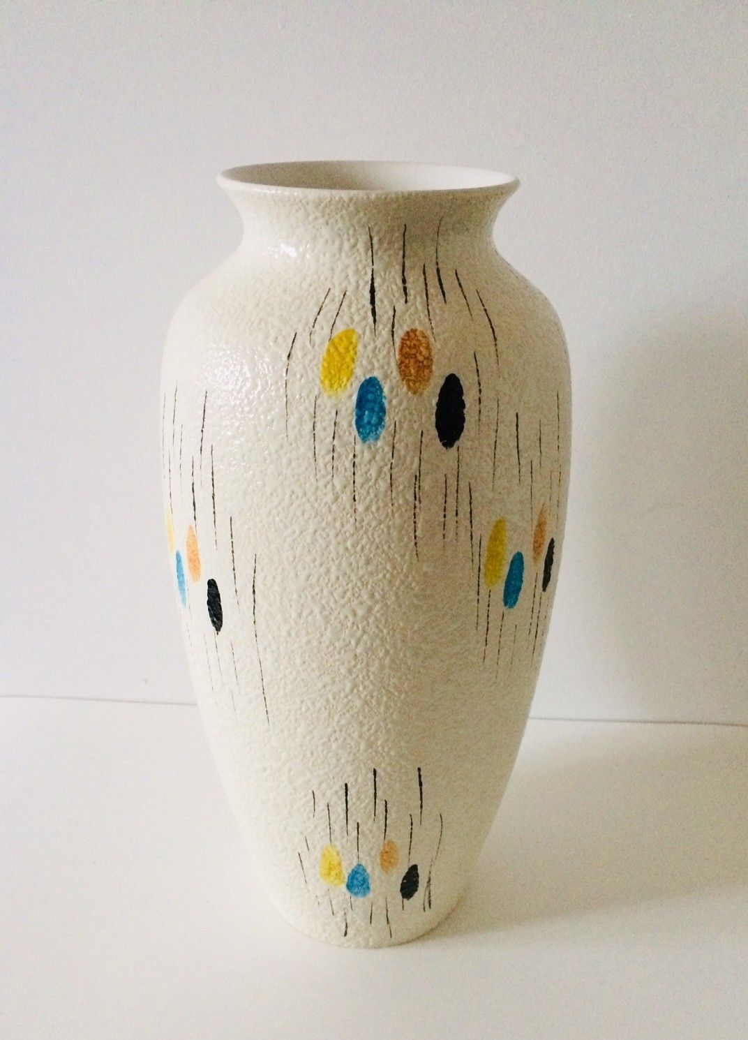 1960s Midcentury Modern West Germany Design Ceramic Vase 50cm photo for sale