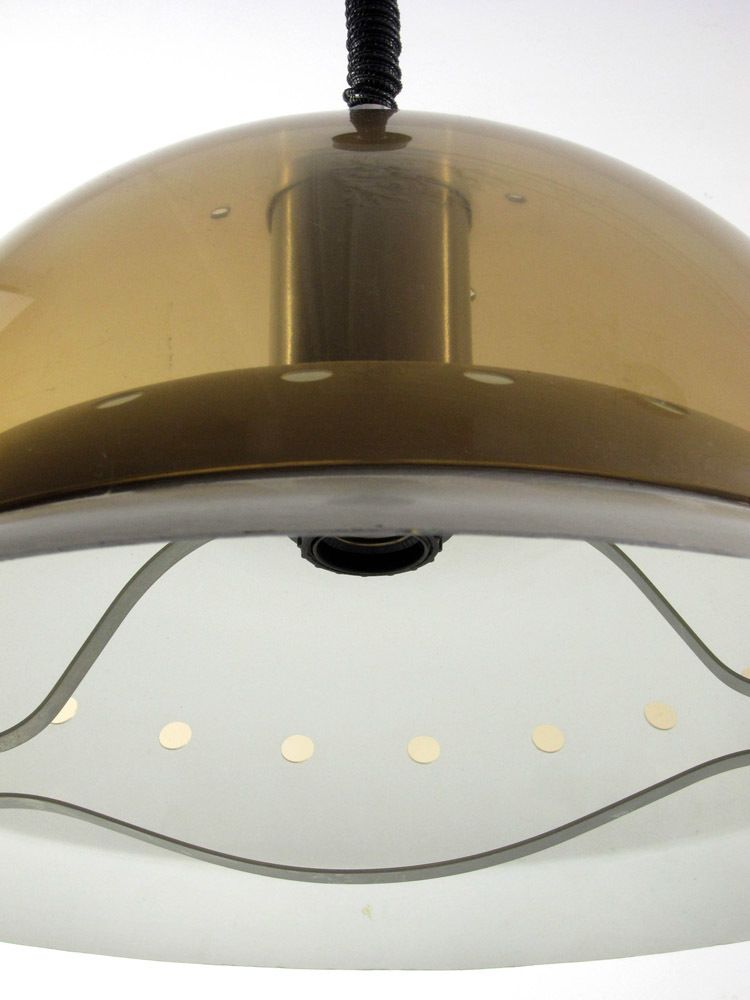 Grote Vintage Hanglamp Van Aluminium En Transparant Acryl, Jaren 1970 photo Verlichting