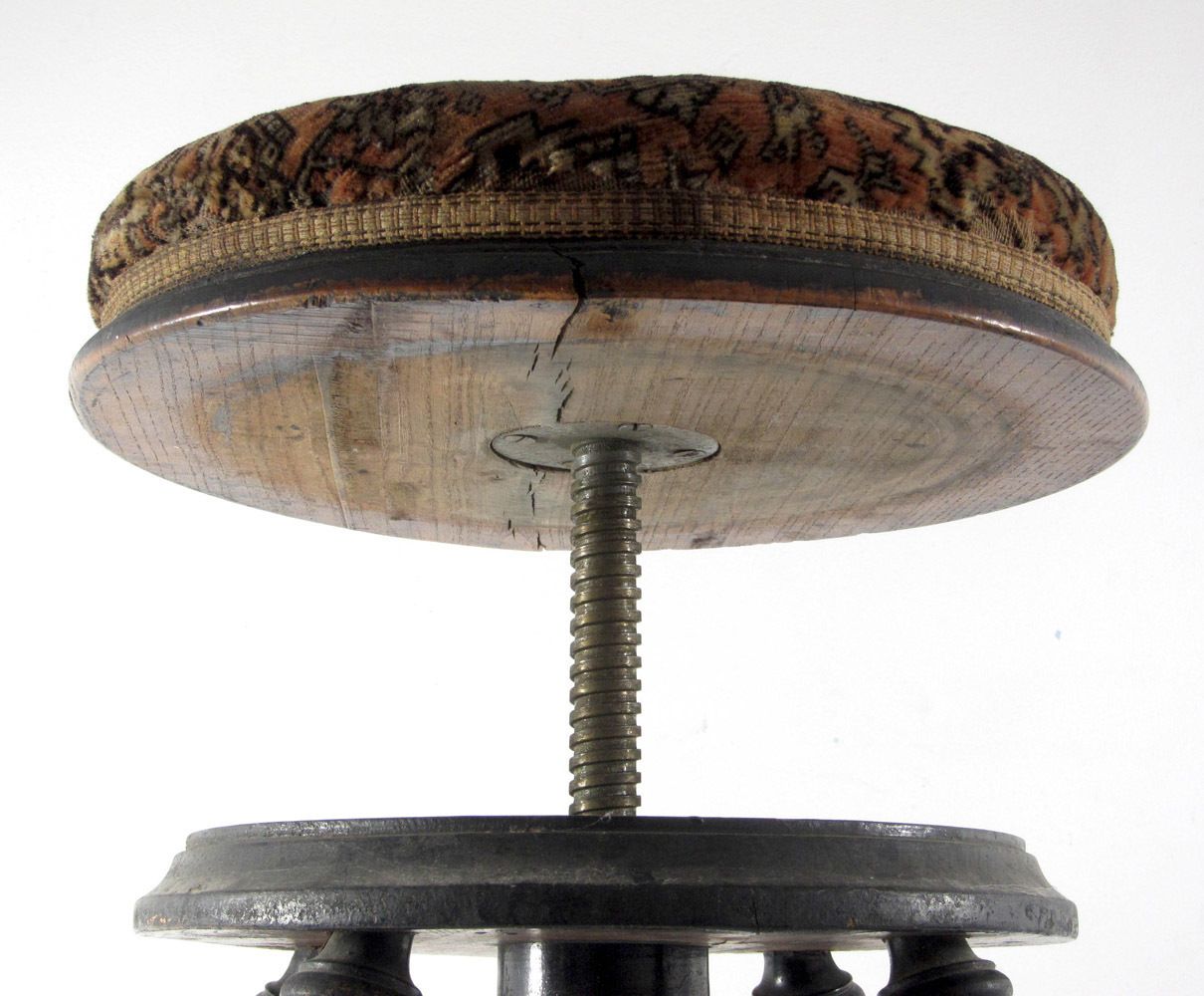 Dutch Antique Adjustable Collectable Piano Stool photo for sale