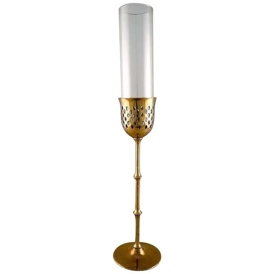 Bjørn Wiinblad ‘1918 2006’, Tall "Hurricane" Candleholder In Brass