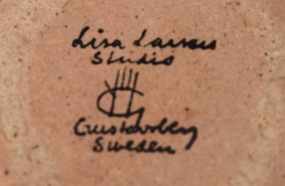 Lisa Larson For Gustavsberg, Girl With Flowers In Glazed Ceramics, 20th Century photo buy