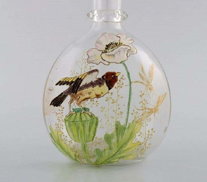 Legras, France. Carafe With Hand Painted Enamel Decoration In Art Glass photo furniture