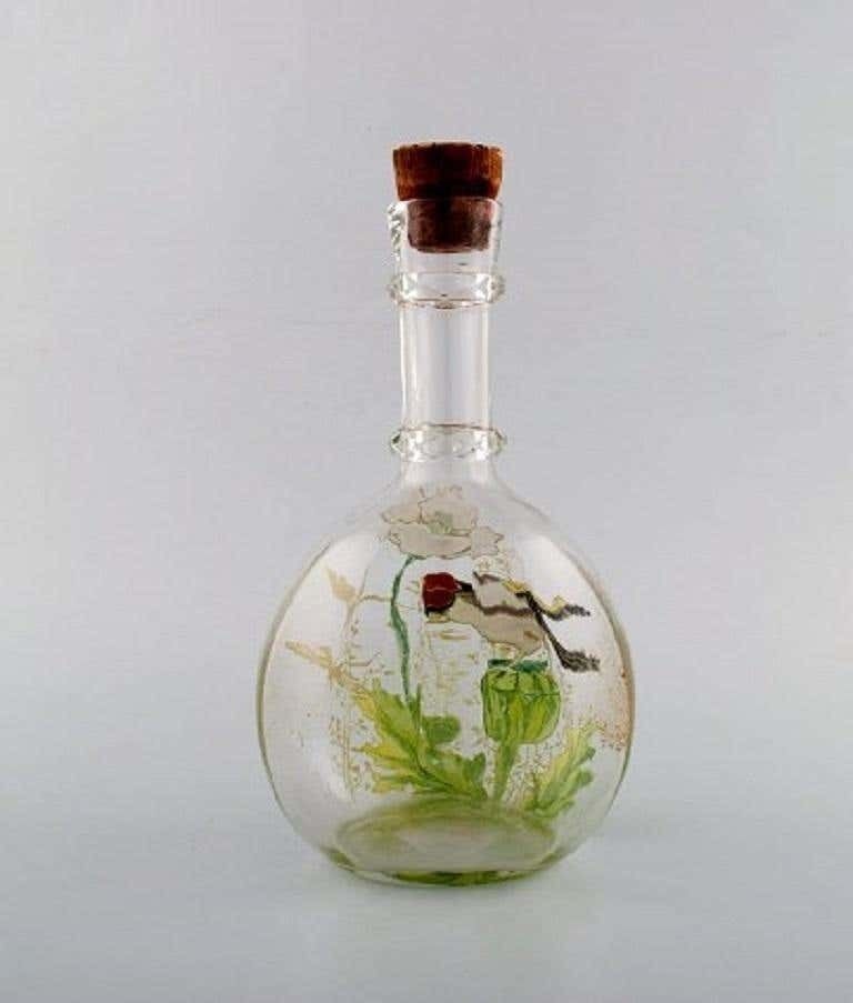 Legras, France. Carafe With Hand Painted Enamel Decoration In Art Glass photo vinterior