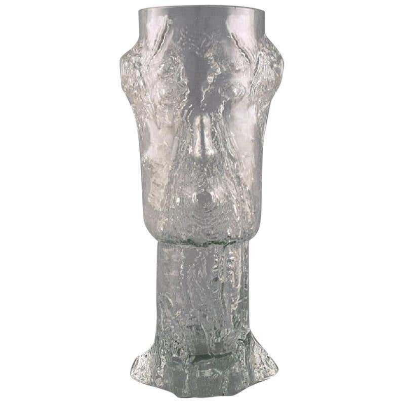 Eugen Montelin For Reijmyre Glass, "Birch Stub" Vase In Clear Art Glass