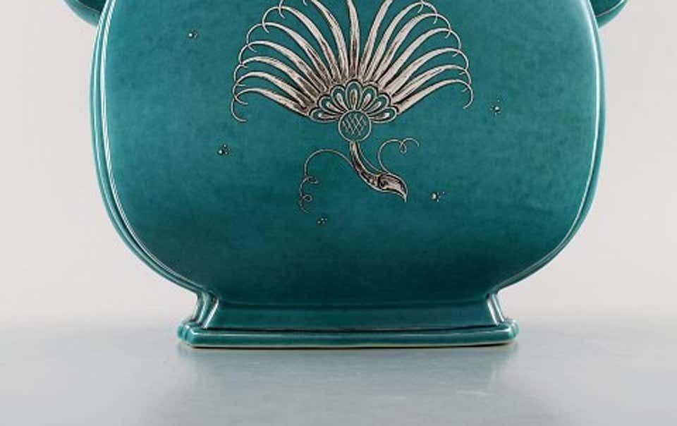 Wilhelm Kåge, Gustavsberg, Argenta Art Deco Ceramic Vase photo Home Decor