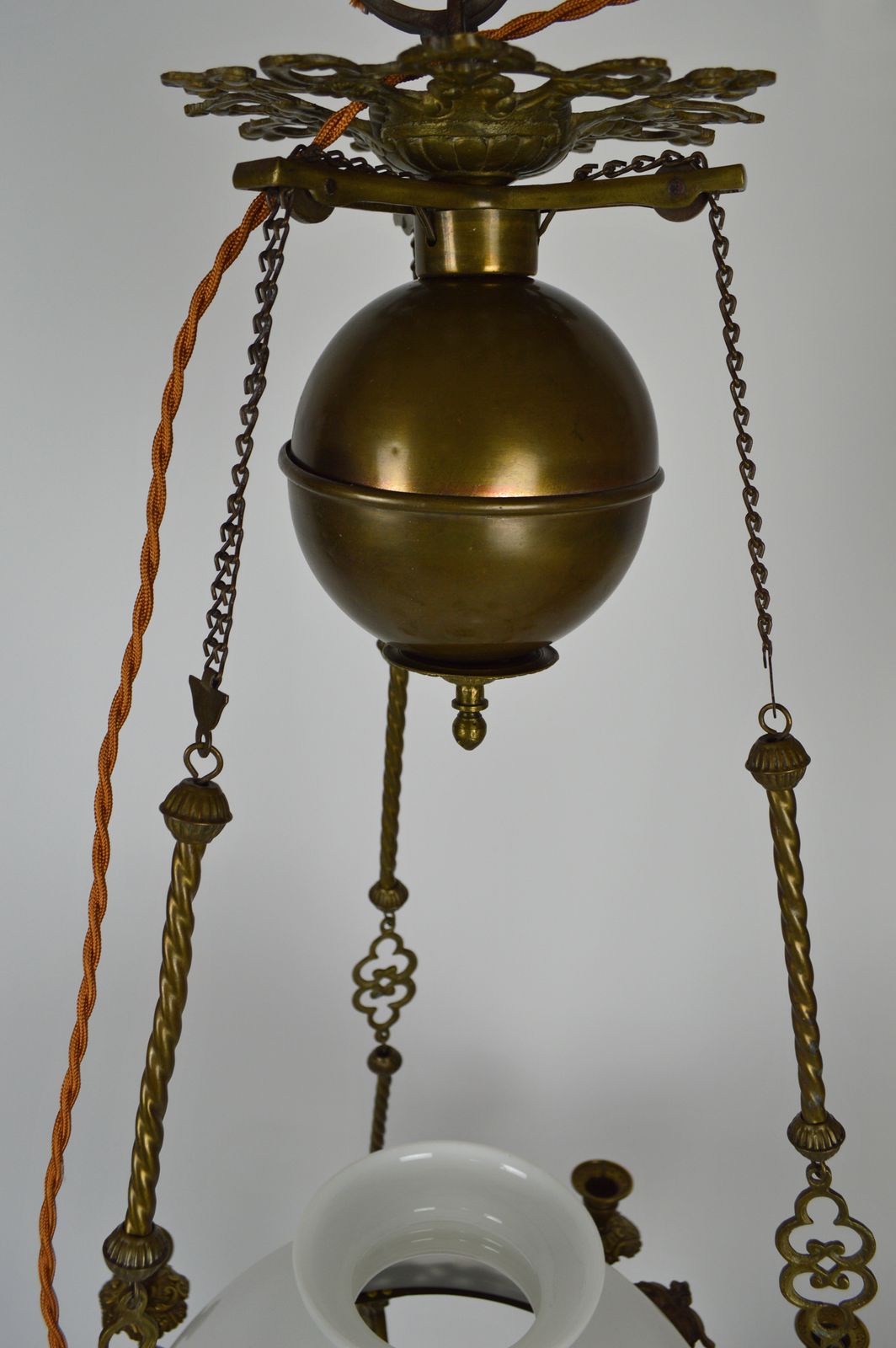 French Large Antique Chandelier In Bronze And Brass photo furniture