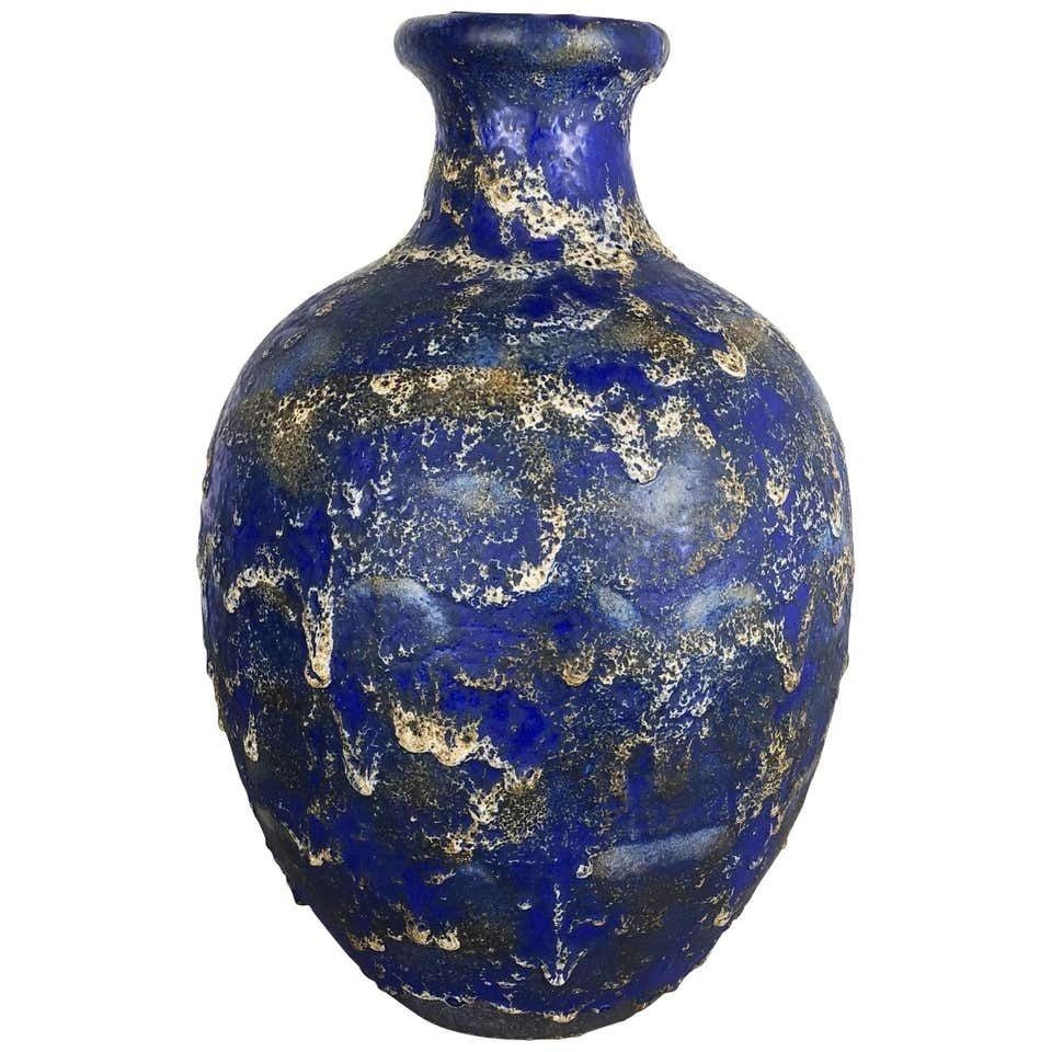 Pottery Fat Lava Multi Color "837" Floor Vase Made By Ruscha, 1970s