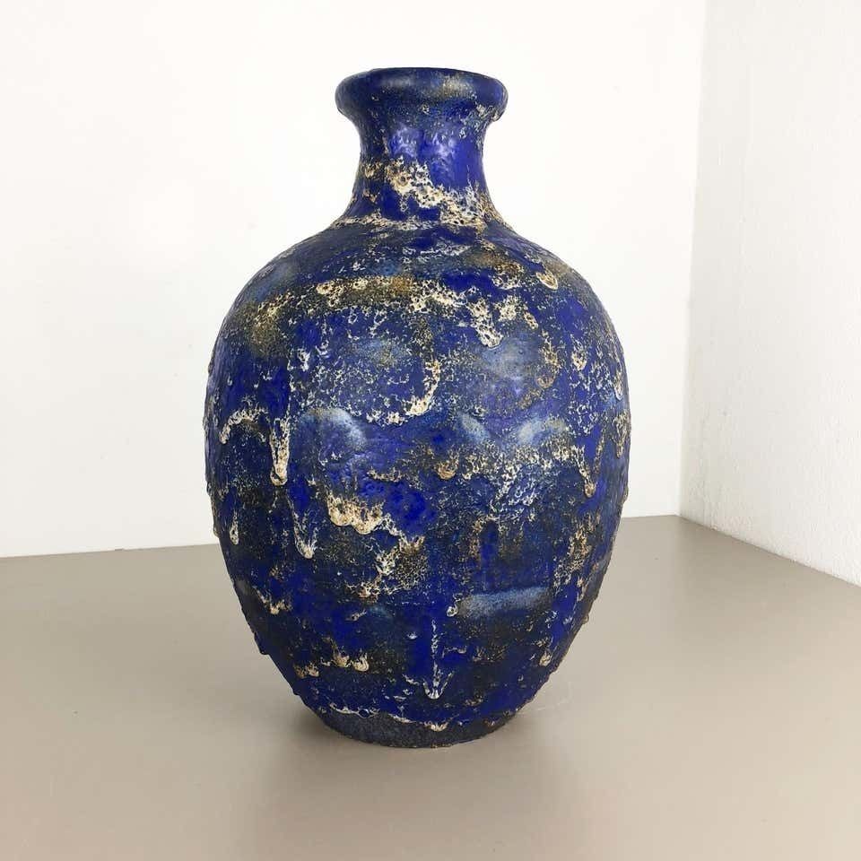 Pottery Fat Lava Multi Color "837" Floor Vase Made By Ruscha, 1970s photo furniture