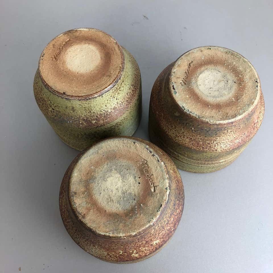 970.0 Set Of 3 Ceramic Studio Pottery Vase By Piet Knepper For Mobach Netherlands 1970 photo