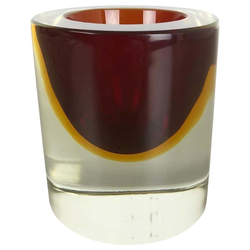 Multi Color Murano Vetri Glass Sommerso Bowl Shell Ashtray Element, Italy, 1970s