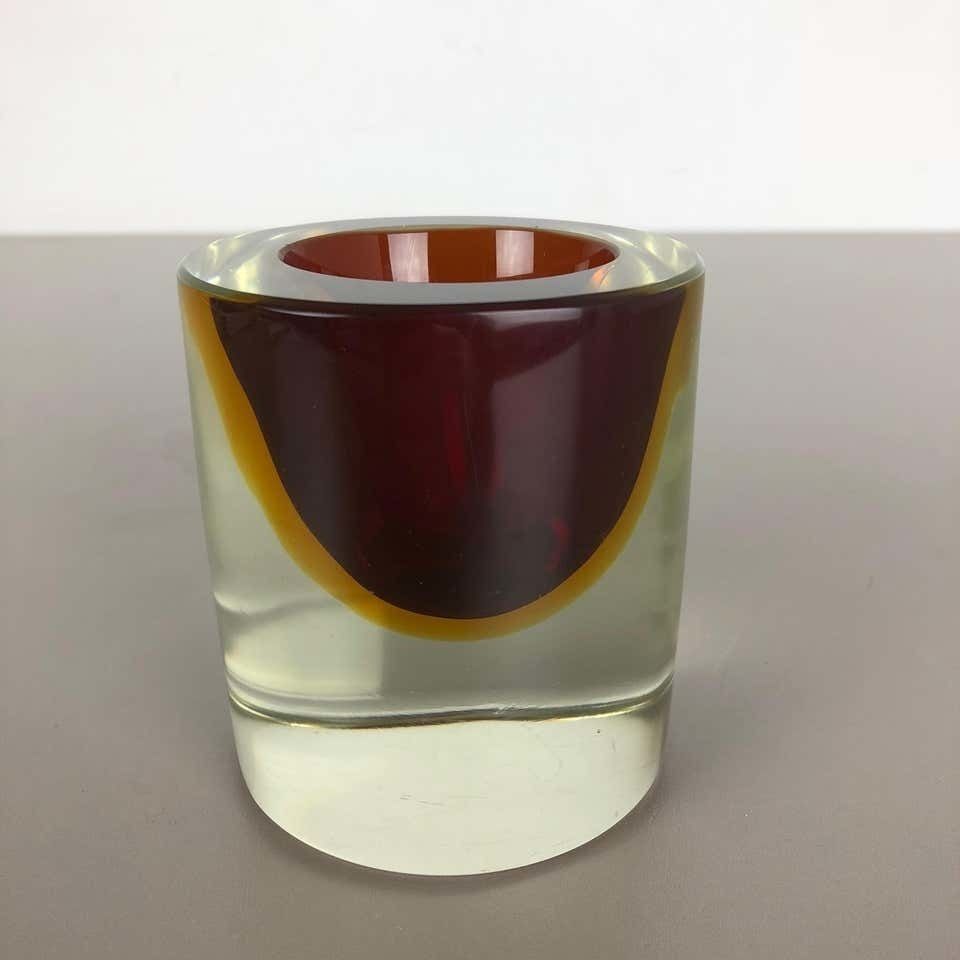 Multi Color Murano Vetri Glass Sommerso Bowl Shell Ashtray Element, Italy, 1970s photo Home Decor