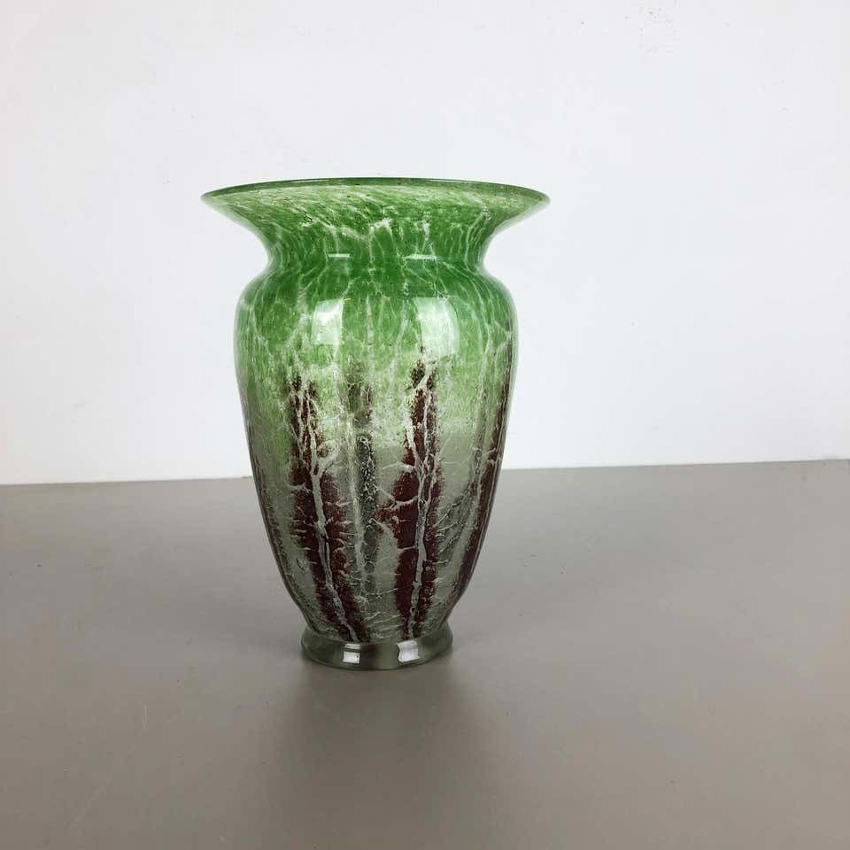 German Glass Vase By Karl Wiedmann For Wmf Ikora, 1930s Bauhaus Art Deco photo furniture