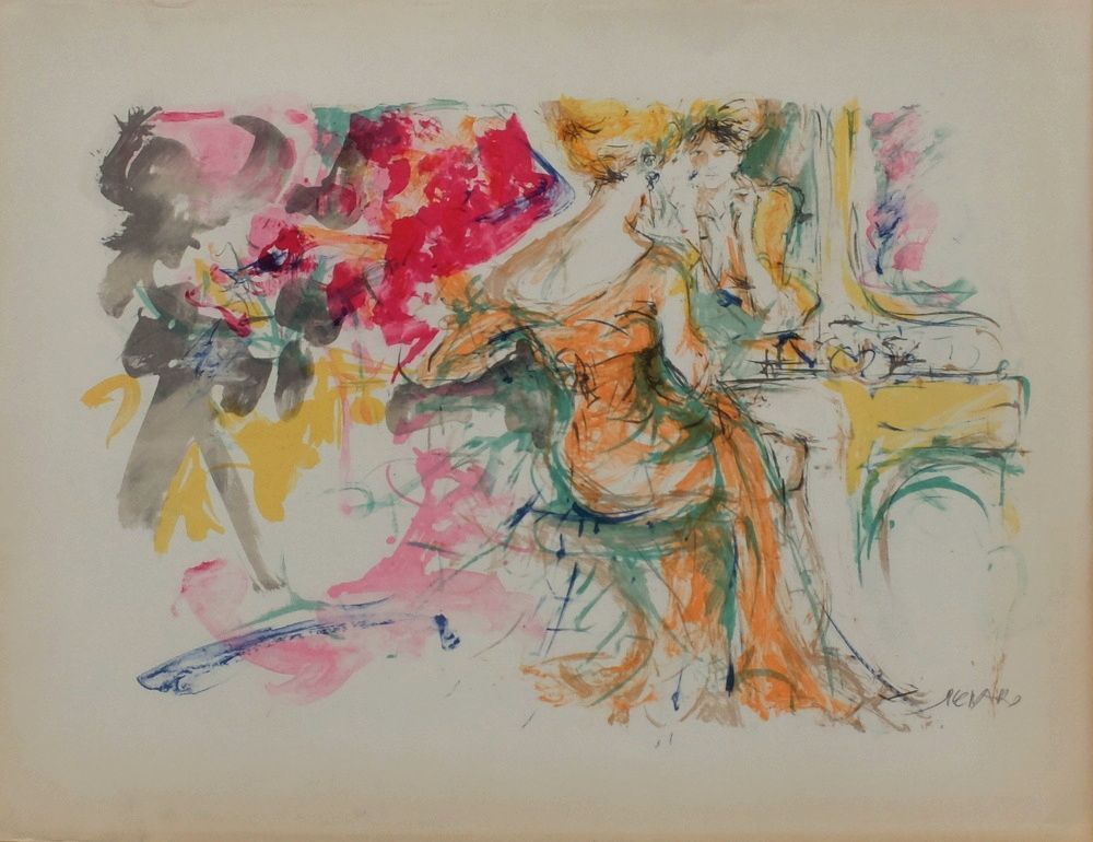 Pecnard Jacques  Lithograph Woman At The Hairdresser