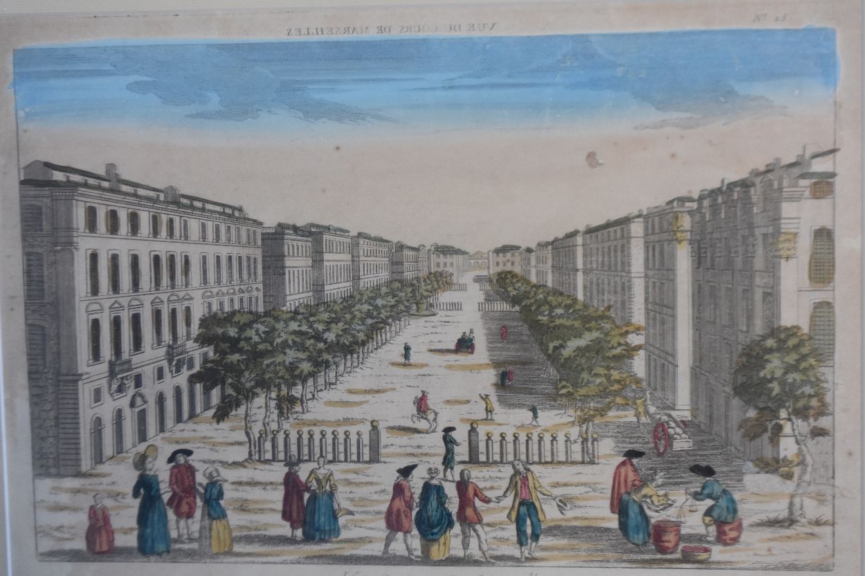 View Of The Cours De Marseille Antique Engraving, Xi Xth Century photo furniture