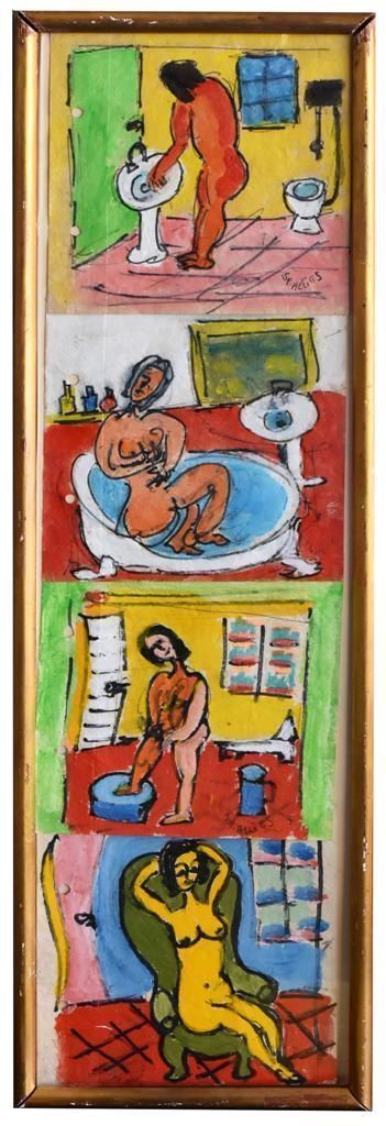 Series Of 4 Painting Naked Women By Jp Alliès