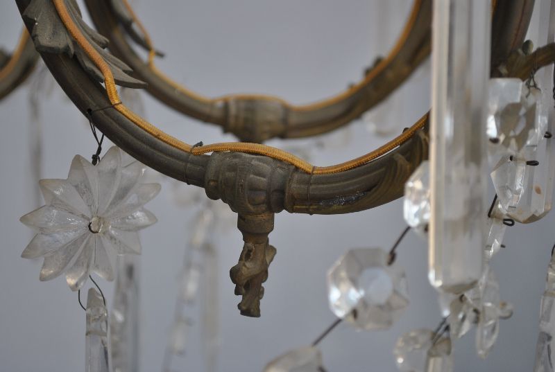 Chandelier Tassels Of Gilt Bronze Crystal Rockery Style Xi Xth photo for sale