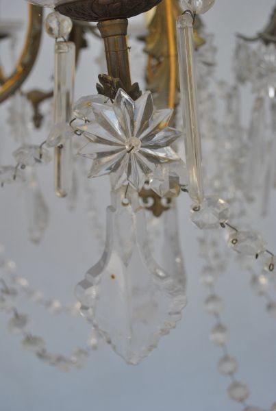 Chandelier Tassels Of Gilt Bronze Crystal Rockery Style Xi Xth photo 1867.0