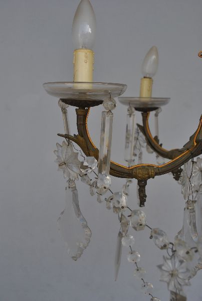 Chandelier Tassels Of Gilt Bronze Crystal Rockery Style Xi Xth photo vinterior