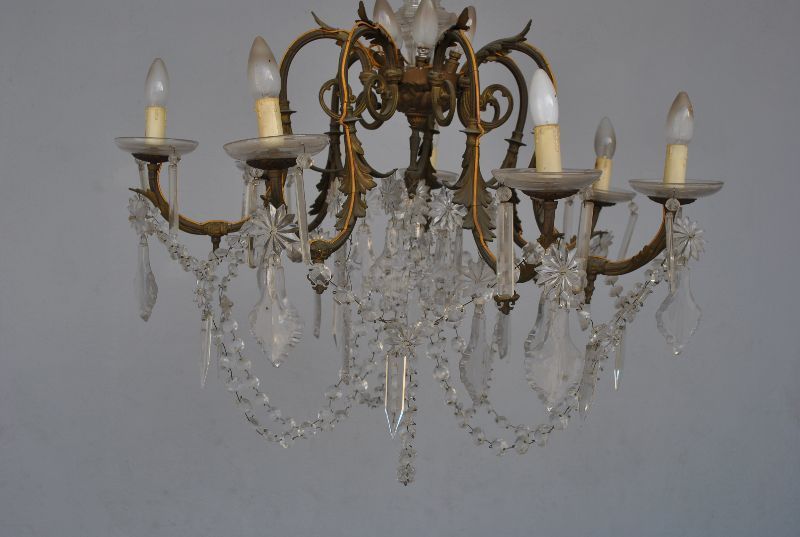 photo buy Chandelier Tassels Of Gilt Bronze Crystal Rockery Style Xi Xth