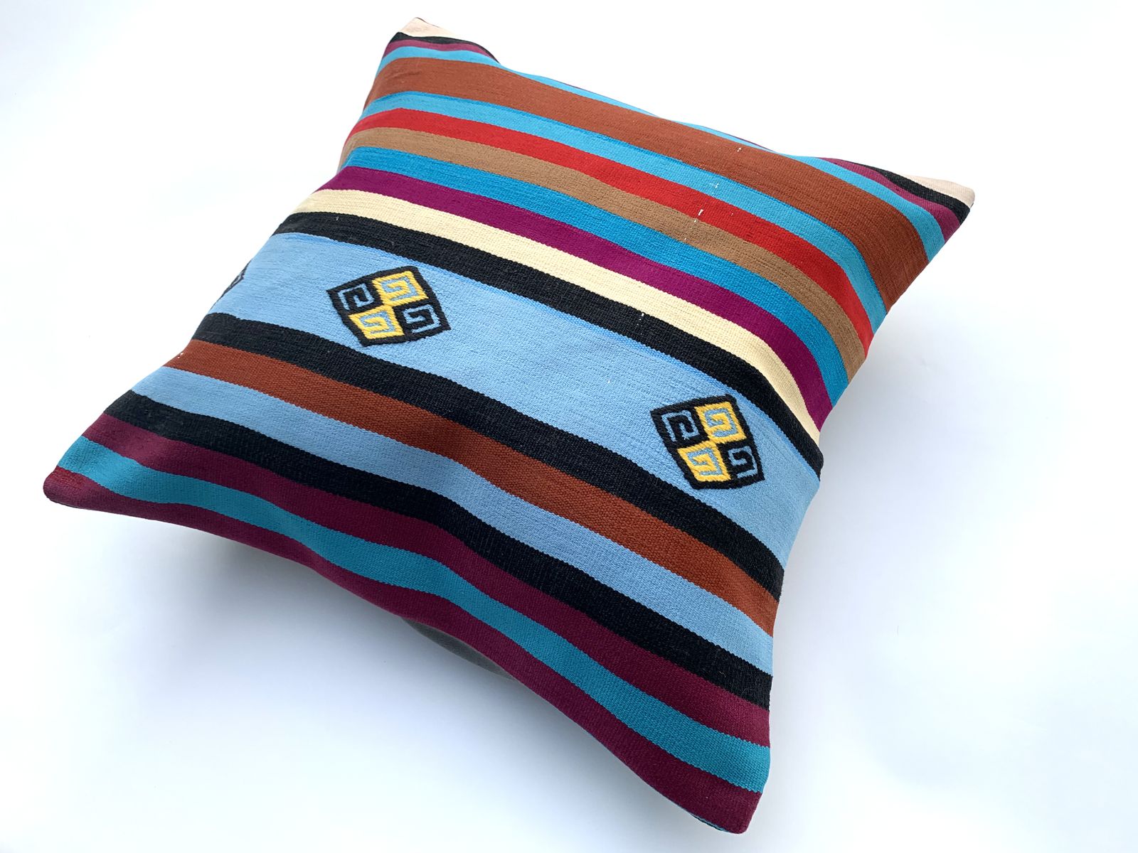 Vintage Turkish Kilim Cushion Cover, 55x55 Cm photo buy