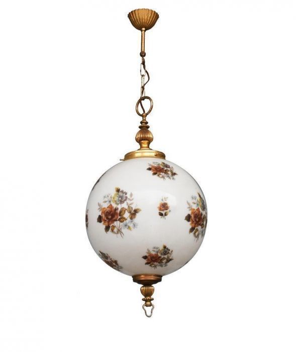 English Style Blown And Painted Glass Ball Lantern