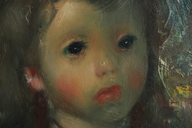 Oil On Panel Signed Calogero 'Portrait Of A Girl photo Art