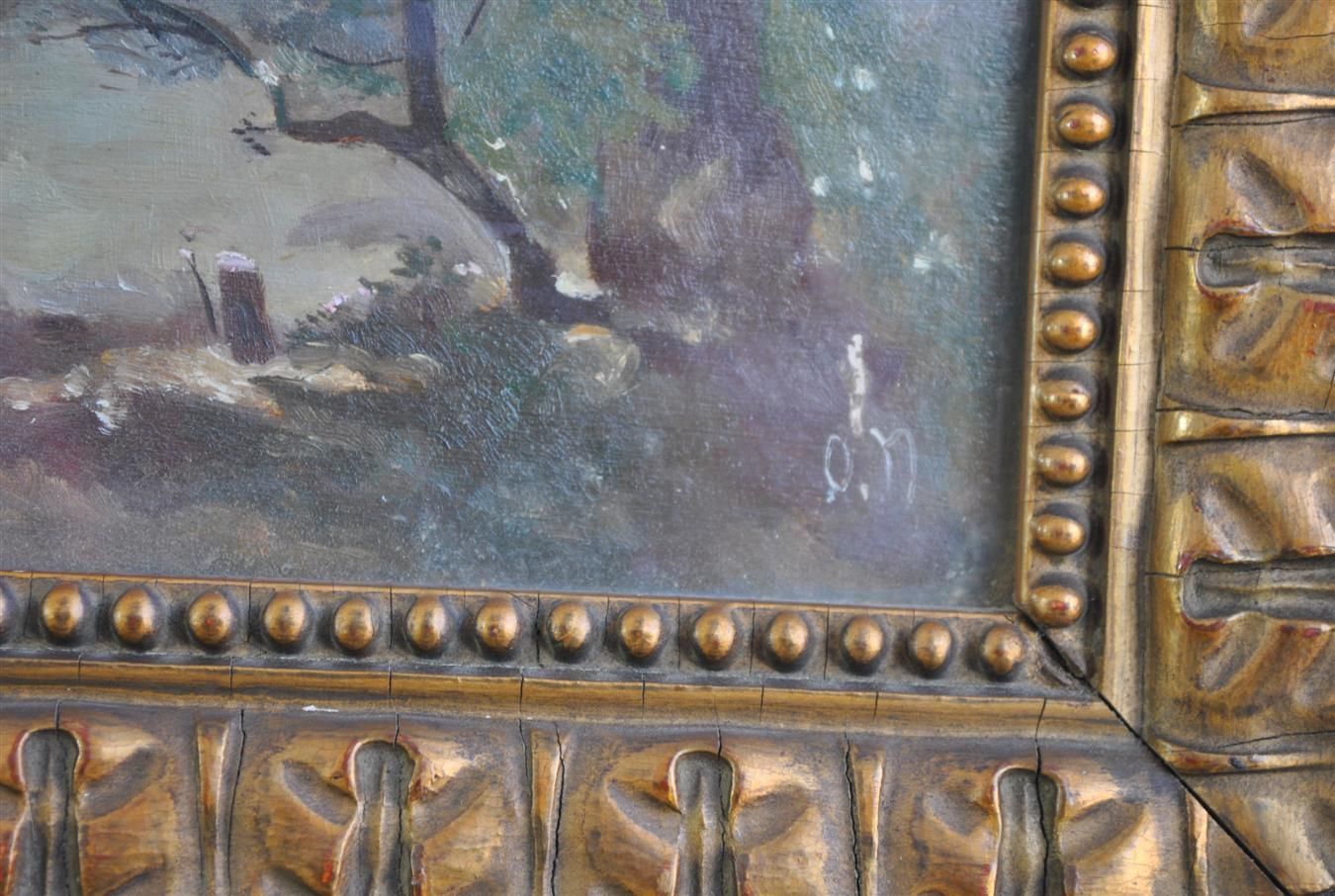 Women At The Edge Of A French School Lake Signed O. Nicomède photo Art