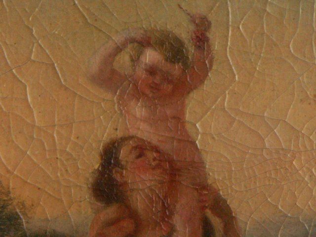 Oil On Canvas Unsigned Woman And Child In The Countryside photo for sale