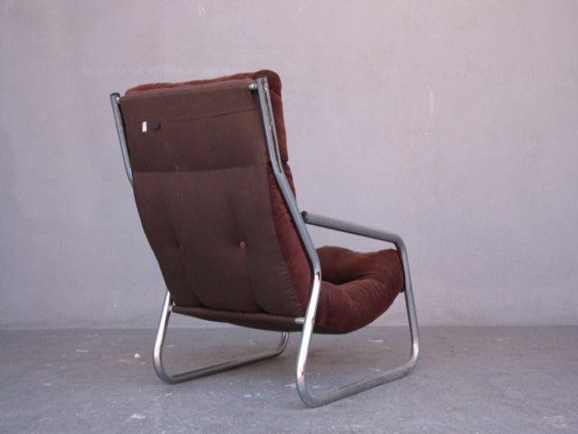 Armchair Tubular Structure Stainless Steel And Velvet photo 384.0