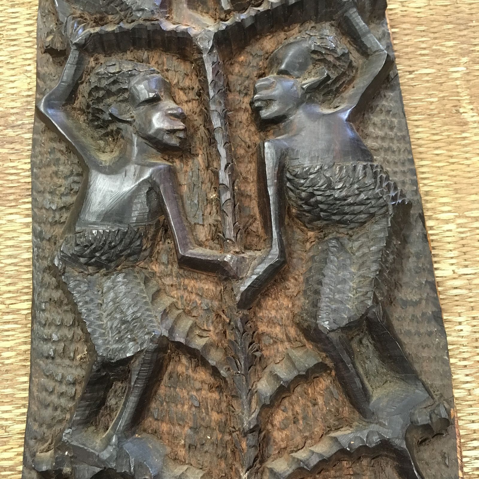 Vintage Tanzanian Tribal Carved  Mkonde Or 'Tree Of Life' In Msenjele Wood (Knobwood) photo furniture